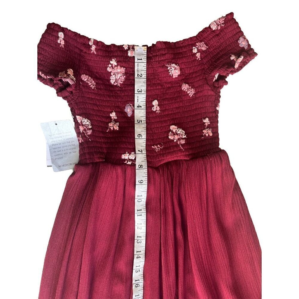 Taylor & Sage Womens Burgundy Stretch Off The Shoulder Wide Leg Jumpsuit Size S - Picture 3 of 14